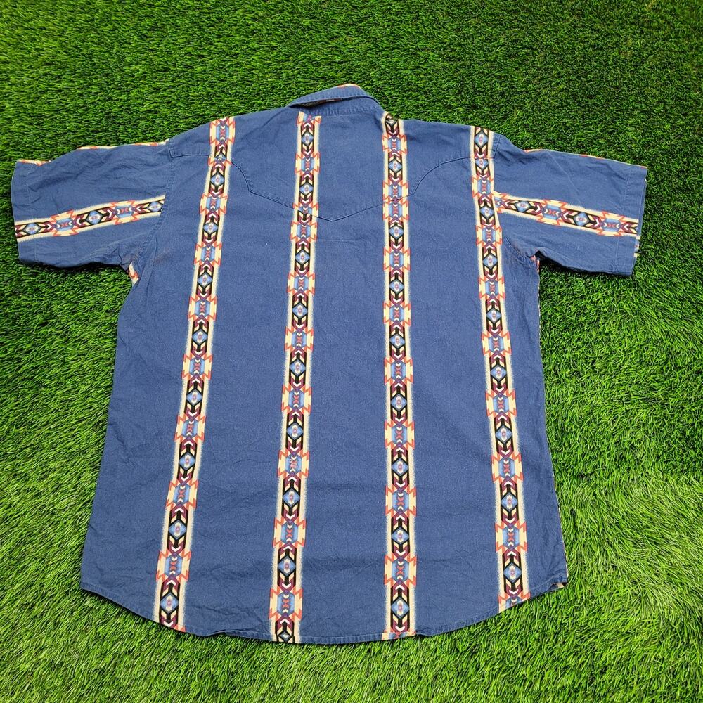 Vintage Wrangler Pearl Snap Shirt 2XL 26x34 Western Tribal
